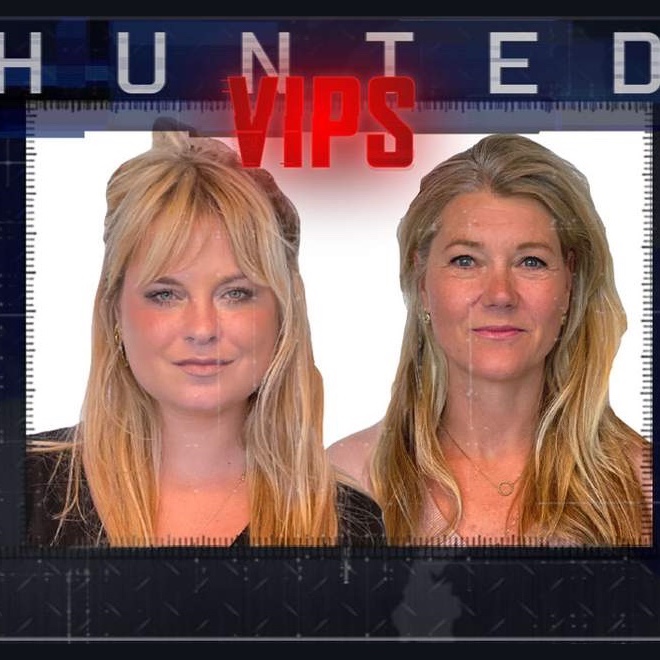 De opsporingsposter van Hunted VIPS met Sylvana IJsselmuiden en Sandra Ysbrandy.